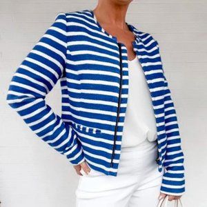 GAP Royal Blue and White Zip Front Blazer